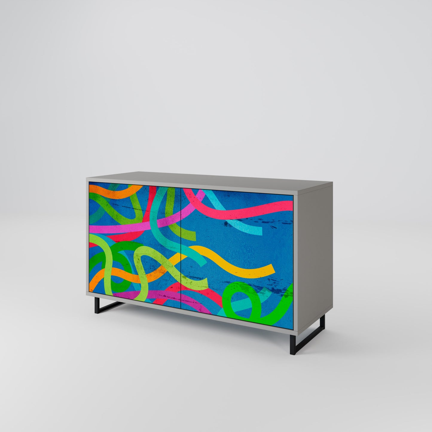 STREAMER TANGLE 2-Door Sideboard in Grey Finish