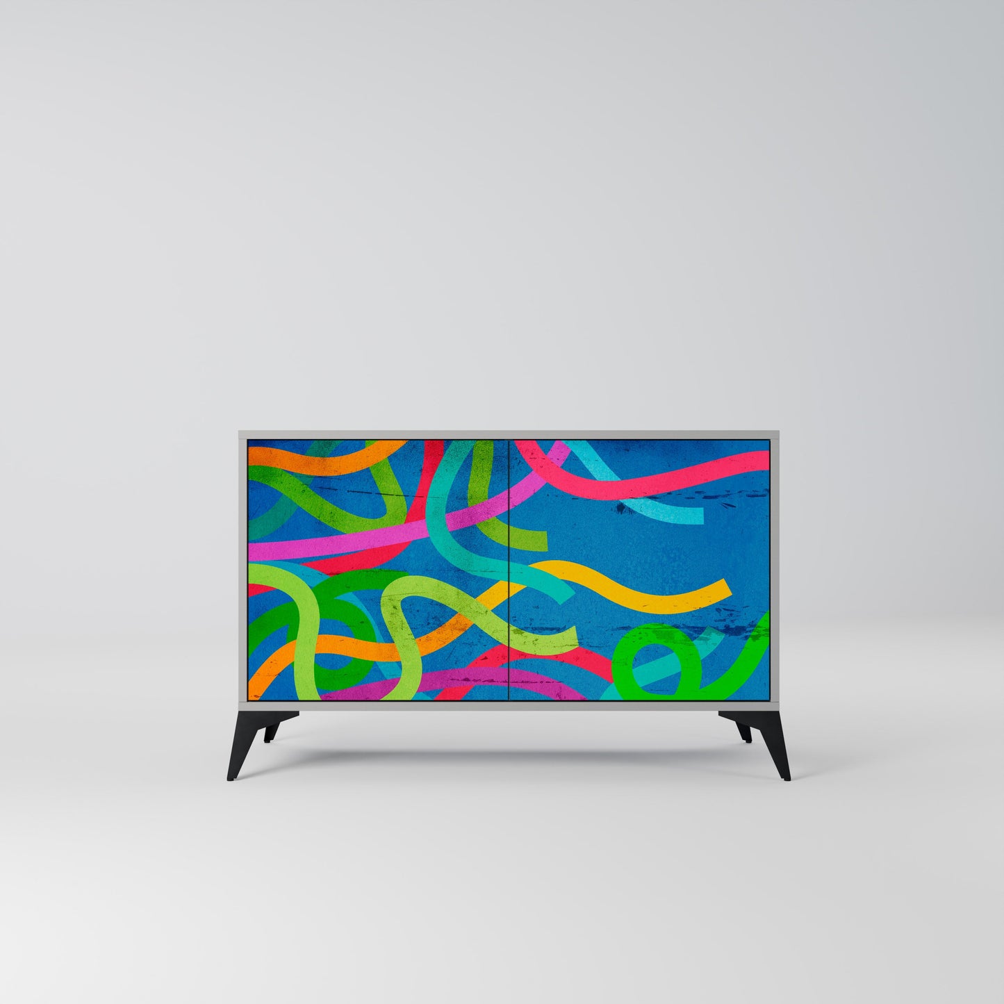 STREAMER TANGLE 2-Door Sideboard in Grey Finish