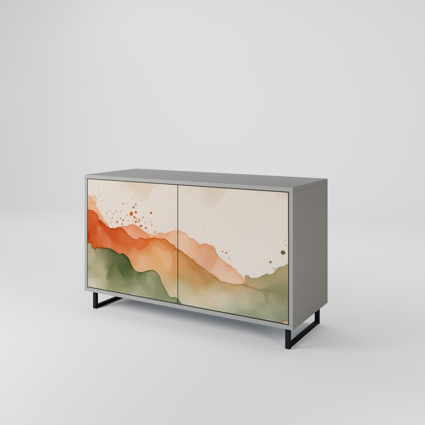 WATERCOLOUR PEAKS 2-Door Sideboard in Grey Finish