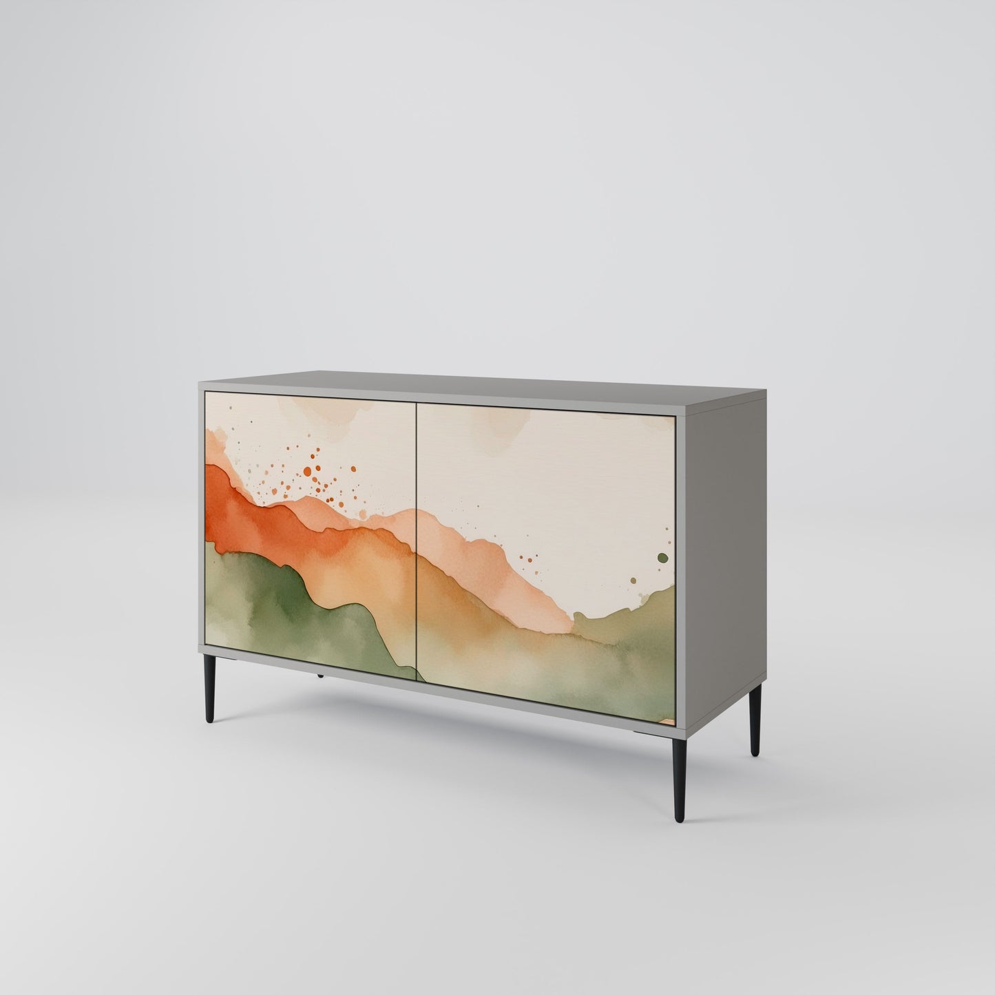 WATERCOLOUR PEAKS 2-Door Sideboard in Grey Finish