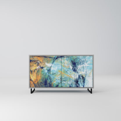 ABSTRACT THOUGHTS 2-Door Sideboard in Grey Finish