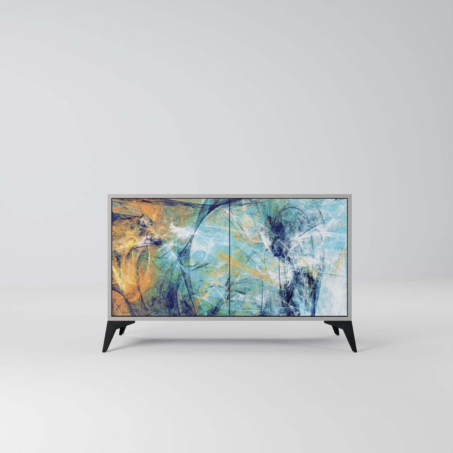 ABSTRACT THOUGHTS 2-Door Sideboard in Grey Finish