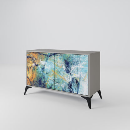 ABSTRACT THOUGHTS 2-Door Sideboard in Grey Finish