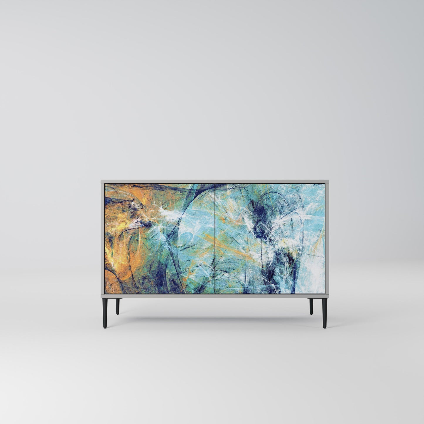 ABSTRACT THOUGHTS 2-Door Sideboard in Grey Finish