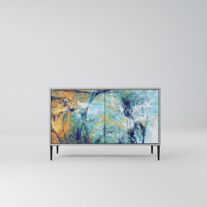 ABSTRACT THOUGHTS 2-Door Sideboard in Grey Finish