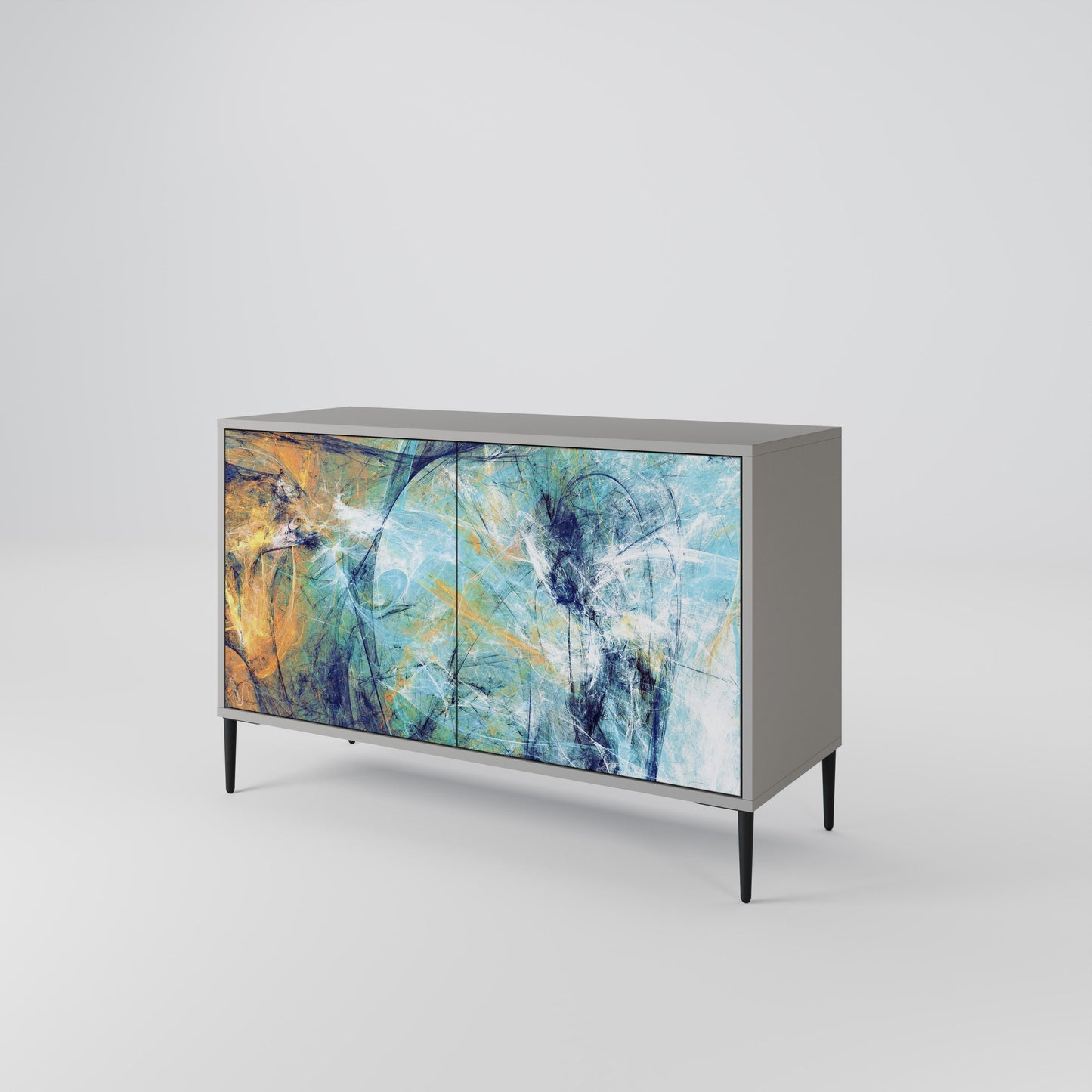 ABSTRACT THOUGHTS 2-Door Sideboard in Grey Finish