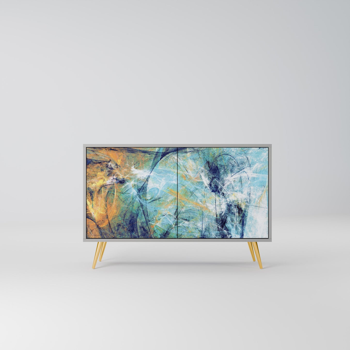 ABSTRACT THOUGHTS 2-Door Sideboard in Grey Finish