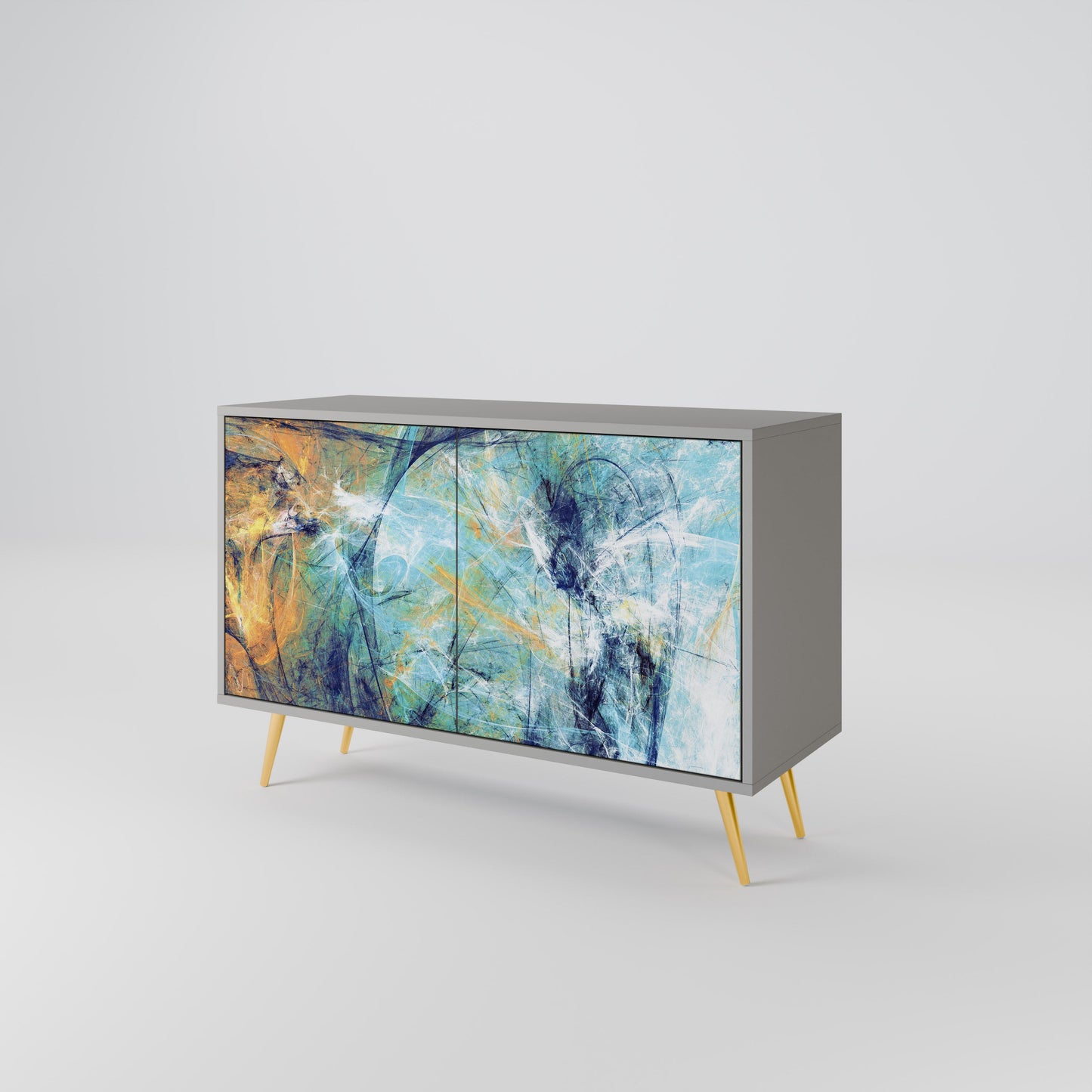ABSTRACT THOUGHTS 2-Door Sideboard in Grey Finish