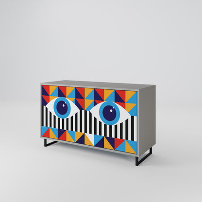 ABSTRACTION AND GEOMETRY 2-Door Sideboard in Grey Finish