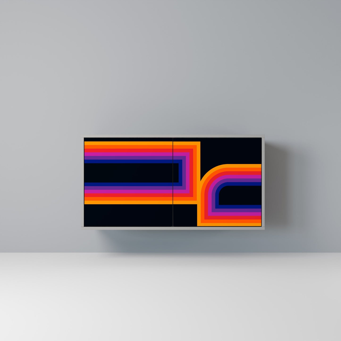 BLINDED BY THE LIGHTS Madia a 2 Ante in Finitura Grigia