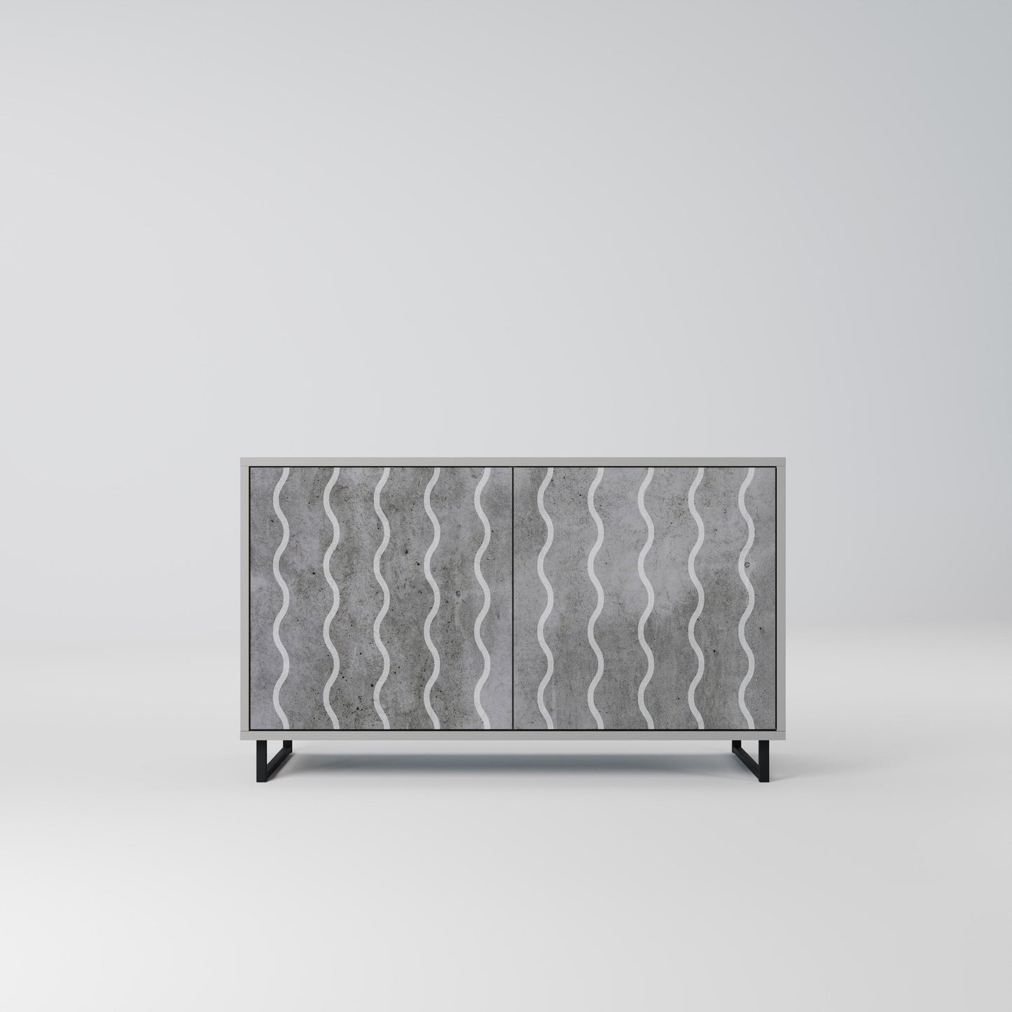 WAVES OF CONCRETE 2-Door Sideboard in Grey Finish