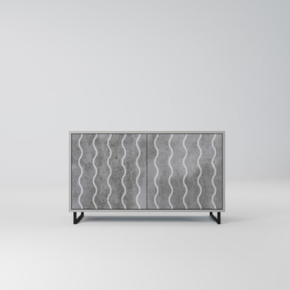 WAVES OF CONCRETE 2-Door Sideboard in Grey Finish