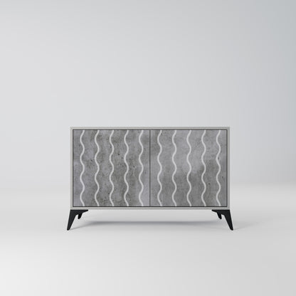 WAVES OF CONCRETE 2-Door Sideboard in Grey Finish