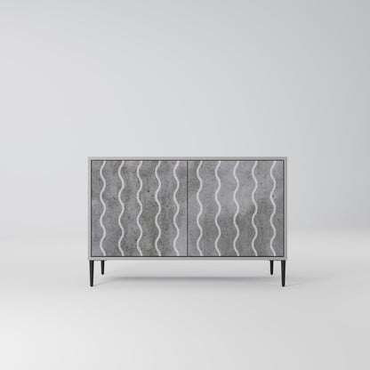 WAVES OF CONCRETE 2-Door Sideboard in Grey Finish
