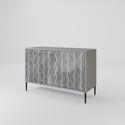 WAVES OF CONCRETE 2-Door Sideboard in Grey Finish