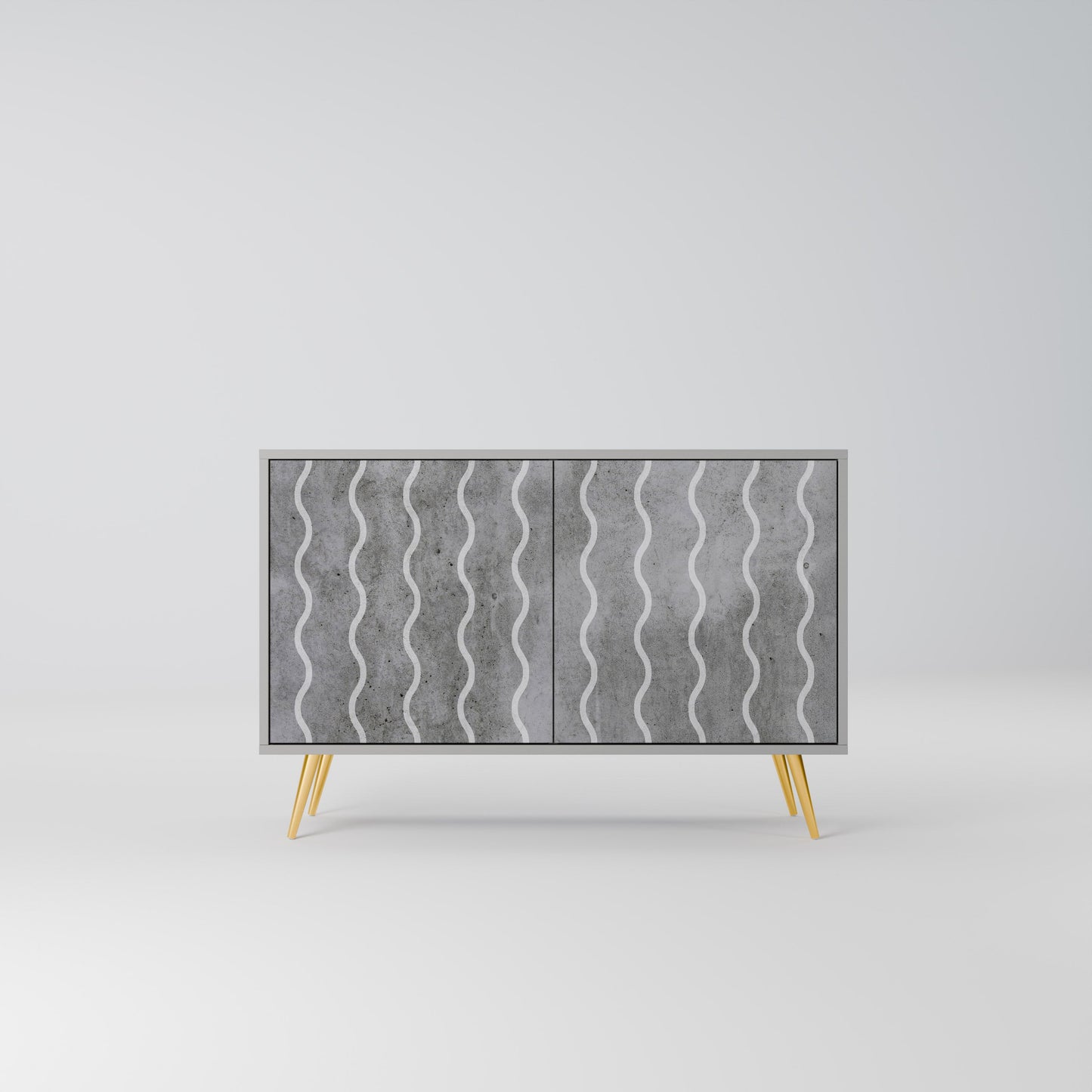 WAVES OF CONCRETE 2-Door Sideboard in Grey Finish