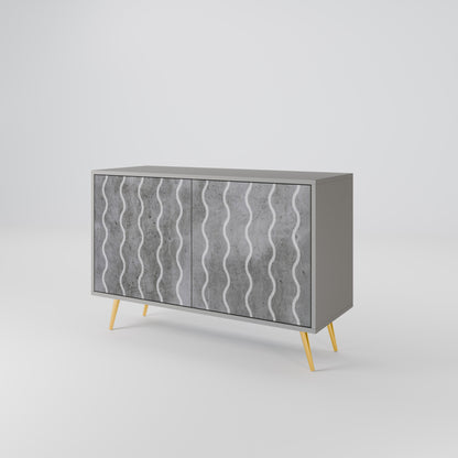 WAVES OF CONCRETE 2-Door Sideboard in Grey Finish