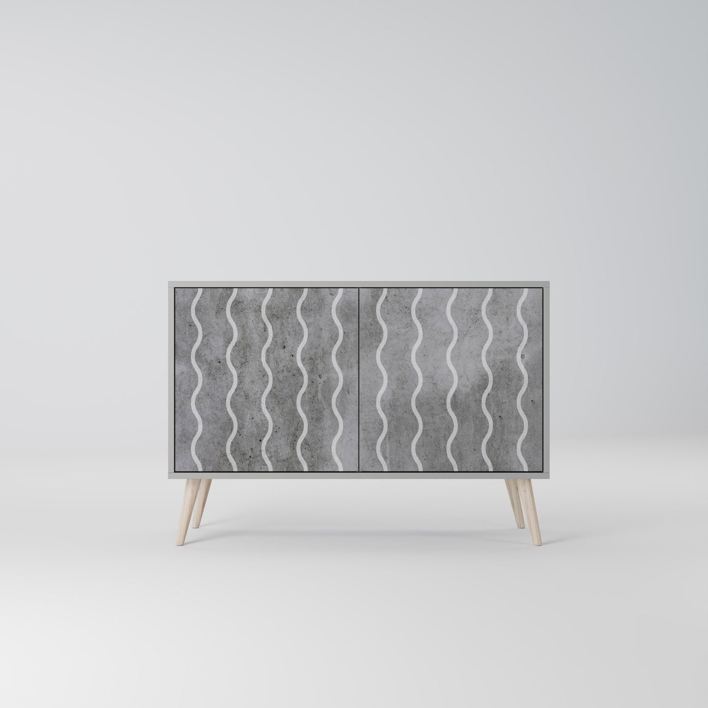 WAVES OF CONCRETE 2-Door Sideboard in Grey Finish