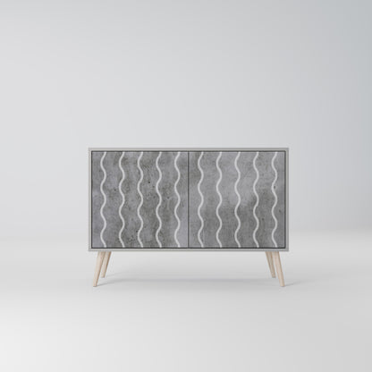 WAVES OF CONCRETE 2-Door Sideboard in Grey Finish
