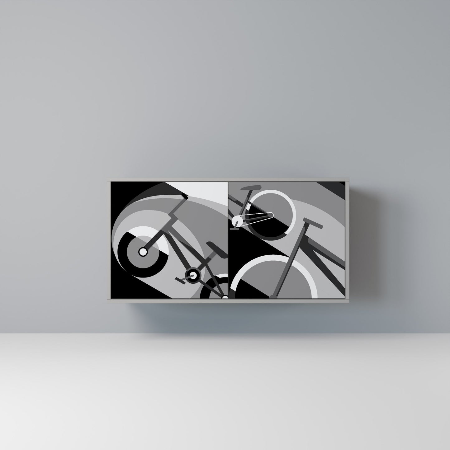 BIKE ENERGY Madia a 2 Ante in Finitura Grigia