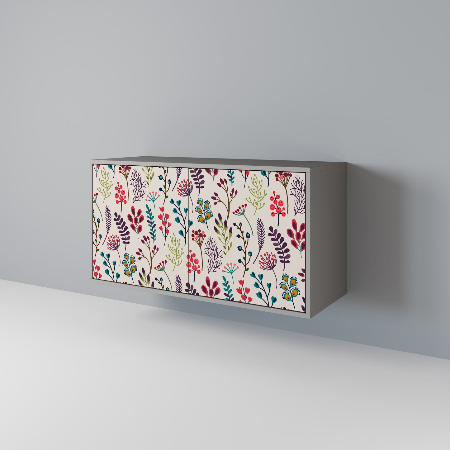 AUTUMN SUNDRIES Madia a 2 Ante in Finitura Grigia