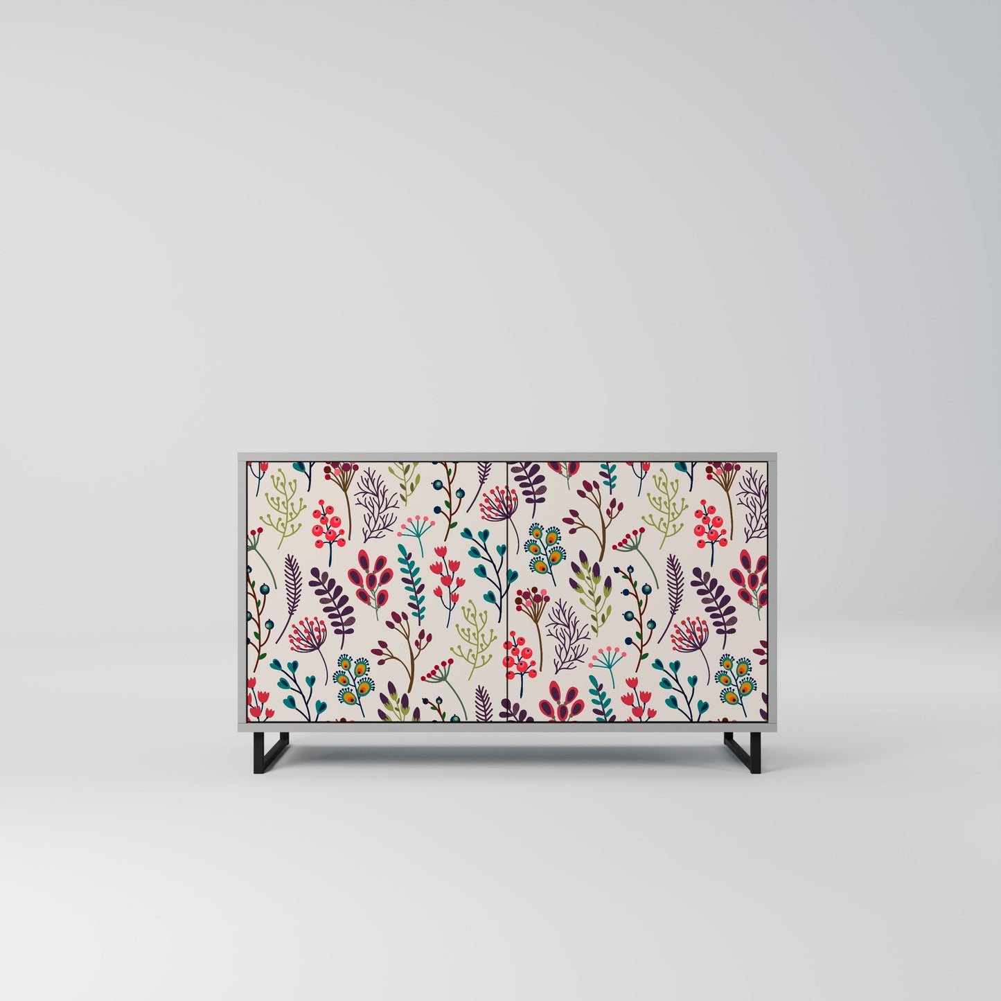 AUTUMN SUNDRIES Madia a 2 Ante in Finitura Grigia