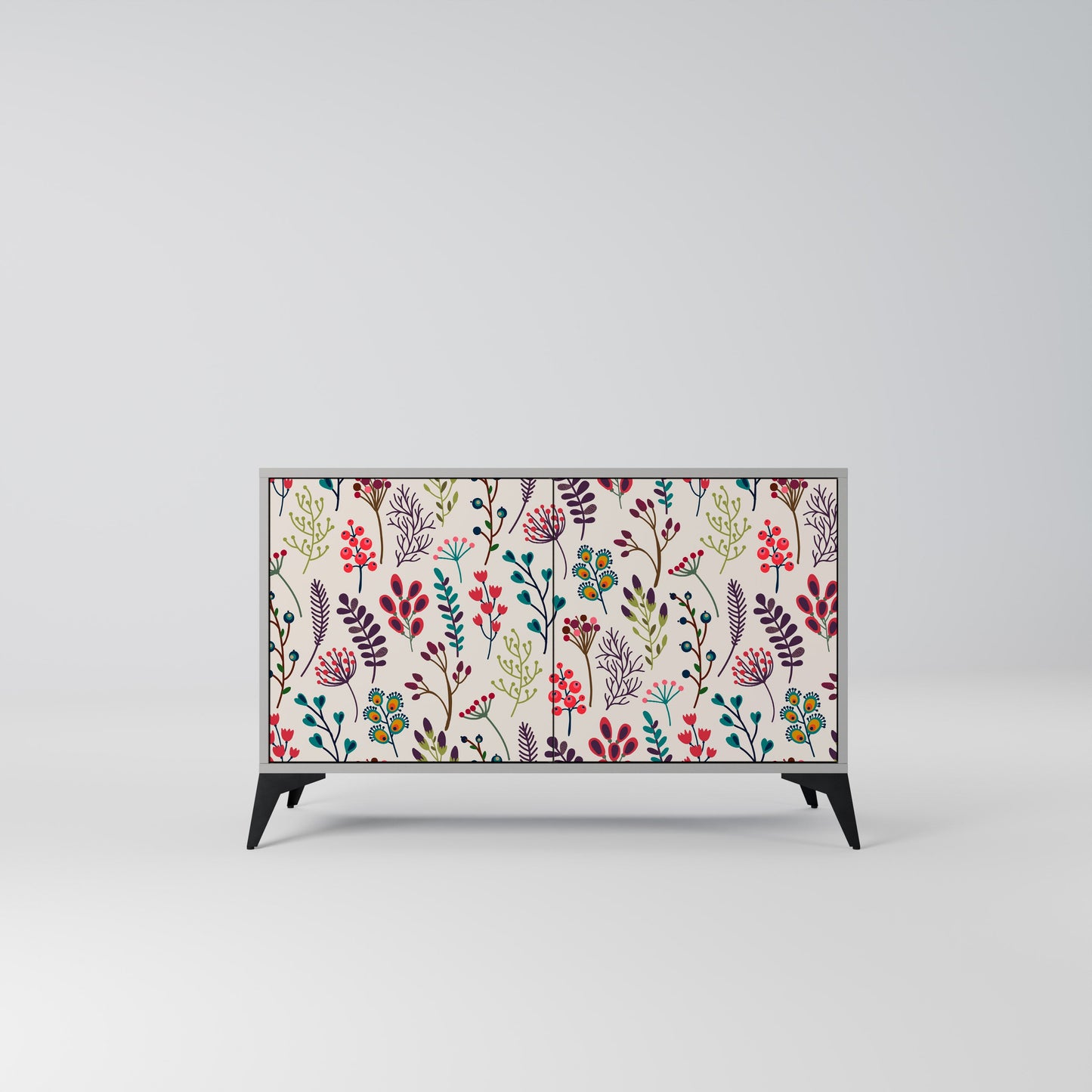 AUTUMN SUNDRIES Madia a 2 Ante in Finitura Grigia