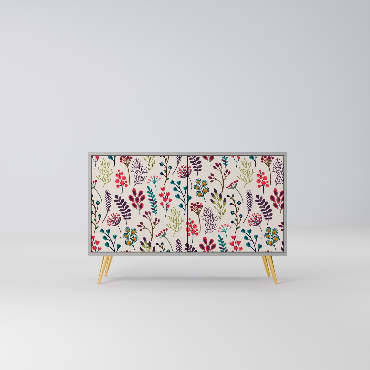 AUTUMN SUNDRIES Madia a 2 Ante in Finitura Grigia