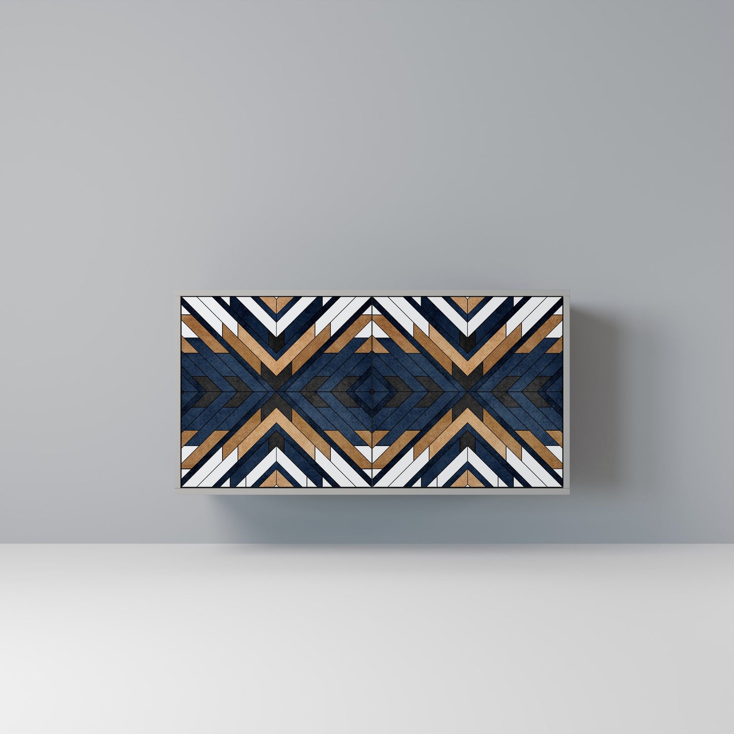 ARTFUL GEOMETRY Madia a 2 Ante in Finitura Grigia