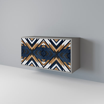 ARTFUL GEOMETRY Madia a 2 Ante in Finitura Grigia