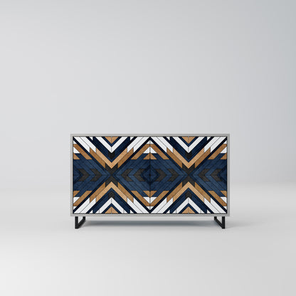 ARTFUL GEOMETRY Madia a 2 Ante in Finitura Grigia