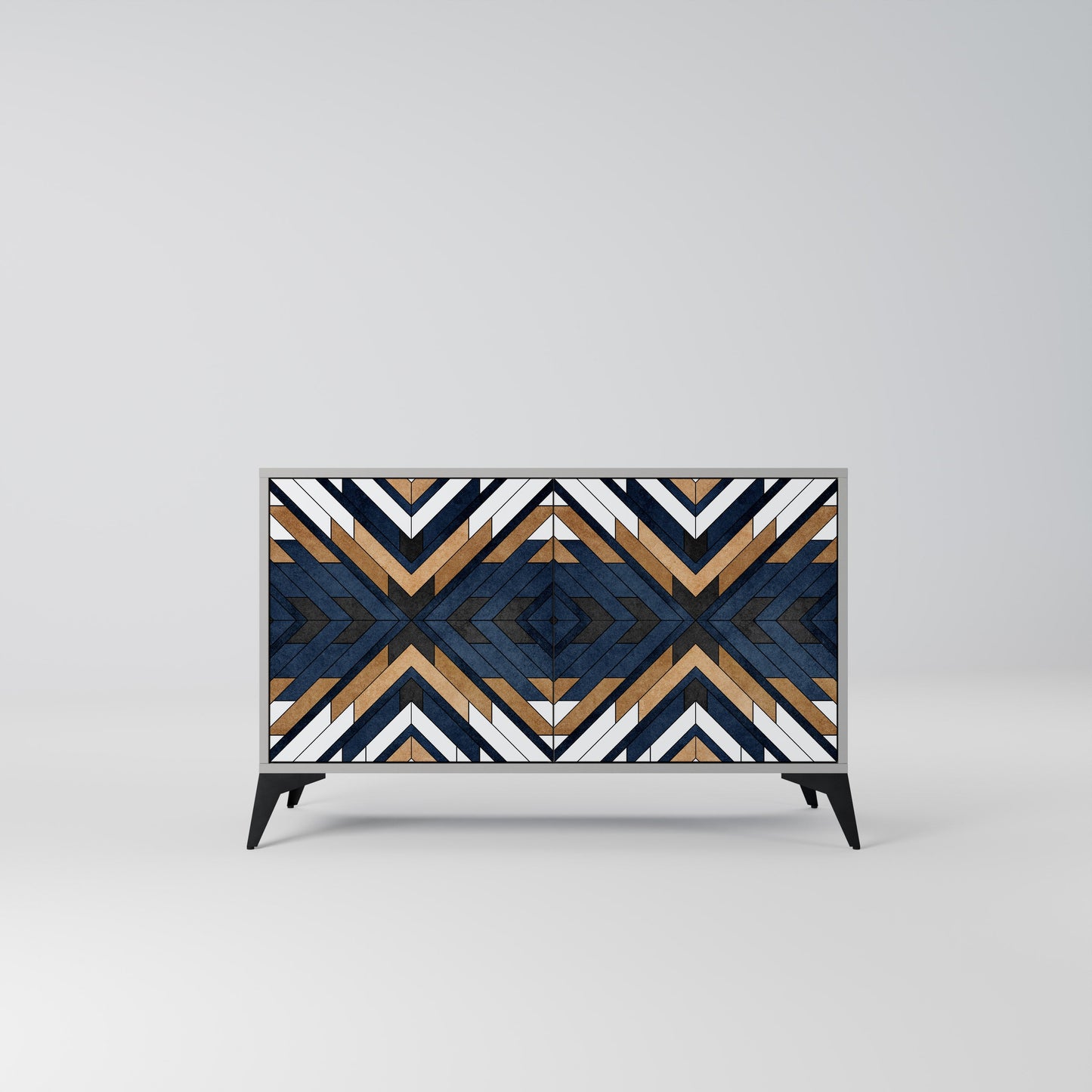 ARTFUL GEOMETRY Madia a 2 Ante in Finitura Grigia