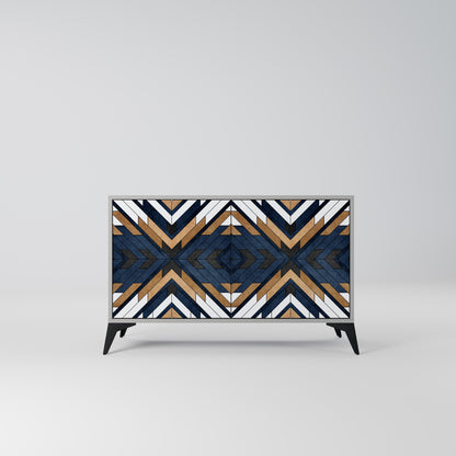 ARTFUL GEOMETRY Madia a 2 Ante in Finitura Grigia