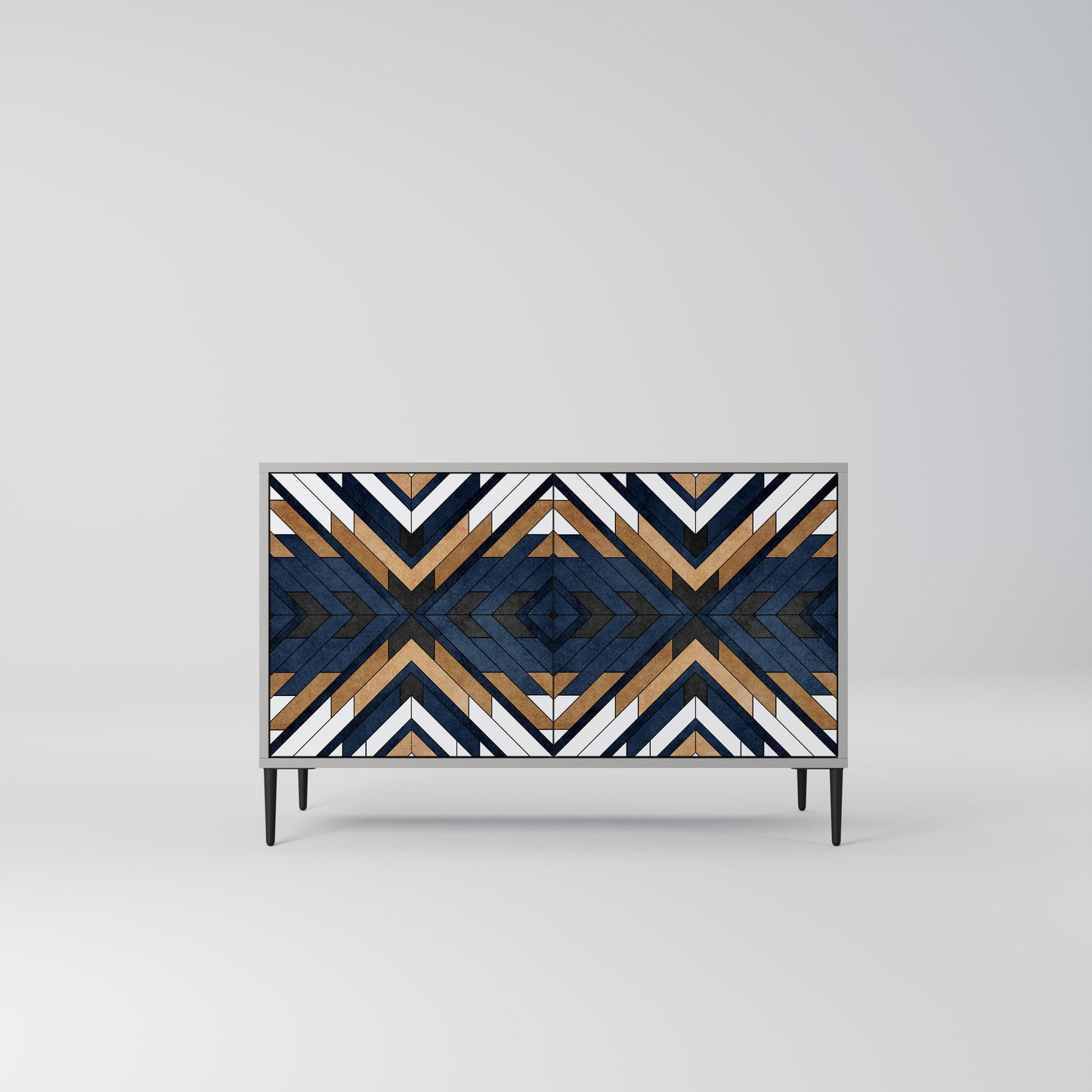 ARTFUL GEOMETRY Madia a 2 Ante in Finitura Grigia