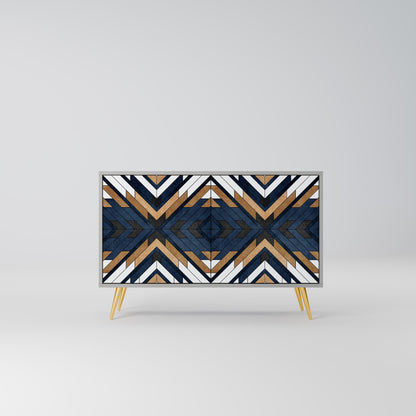 ARTFUL GEOMETRY Madia a 2 Ante in Finitura Grigia