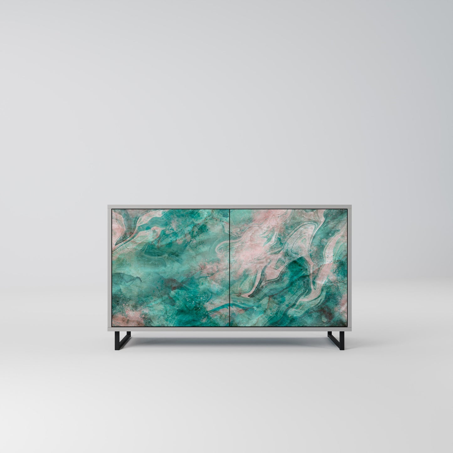 ABSTRACT ALCHEMY 2-Door Sideboard in Grey Finish