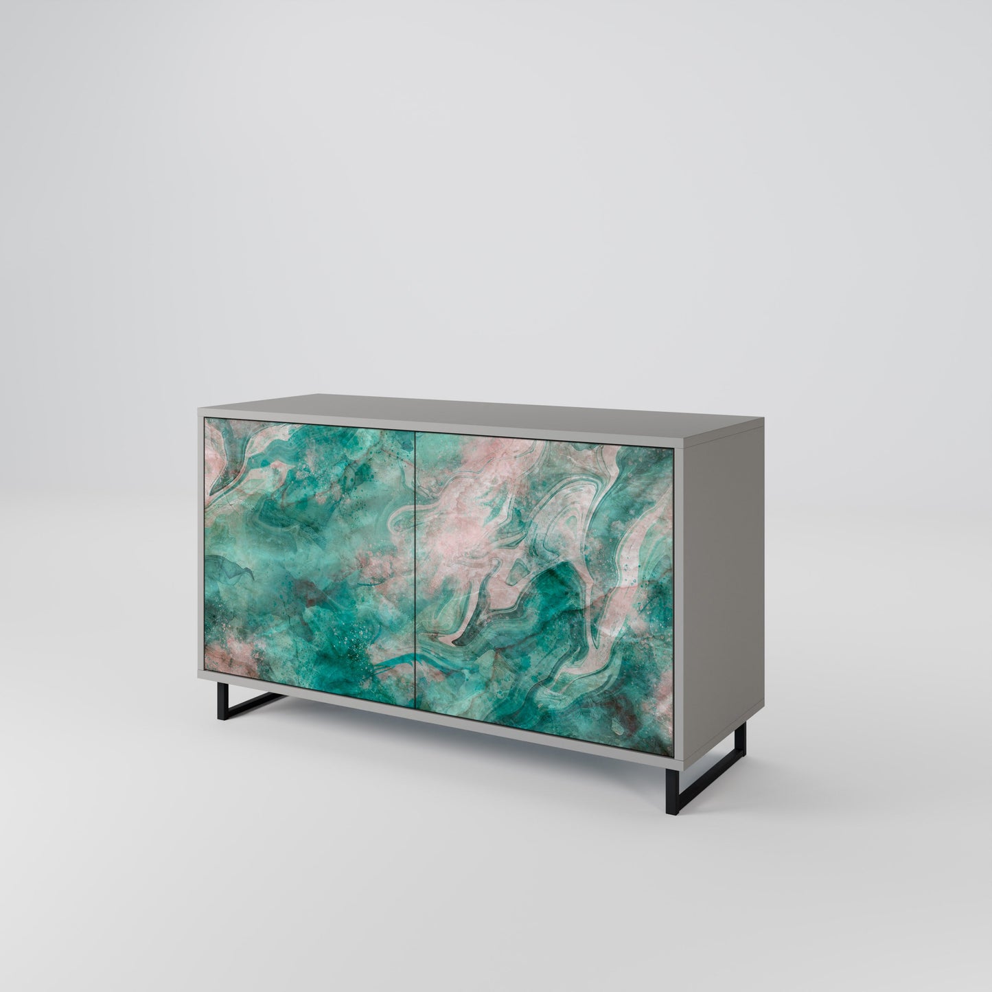 ABSTRACT ALCHEMY 2-Door Sideboard in Grey Finish