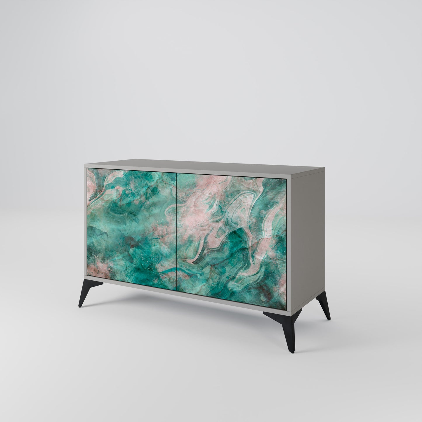 ABSTRACT ALCHEMY 2-Door Sideboard in Grey Finish