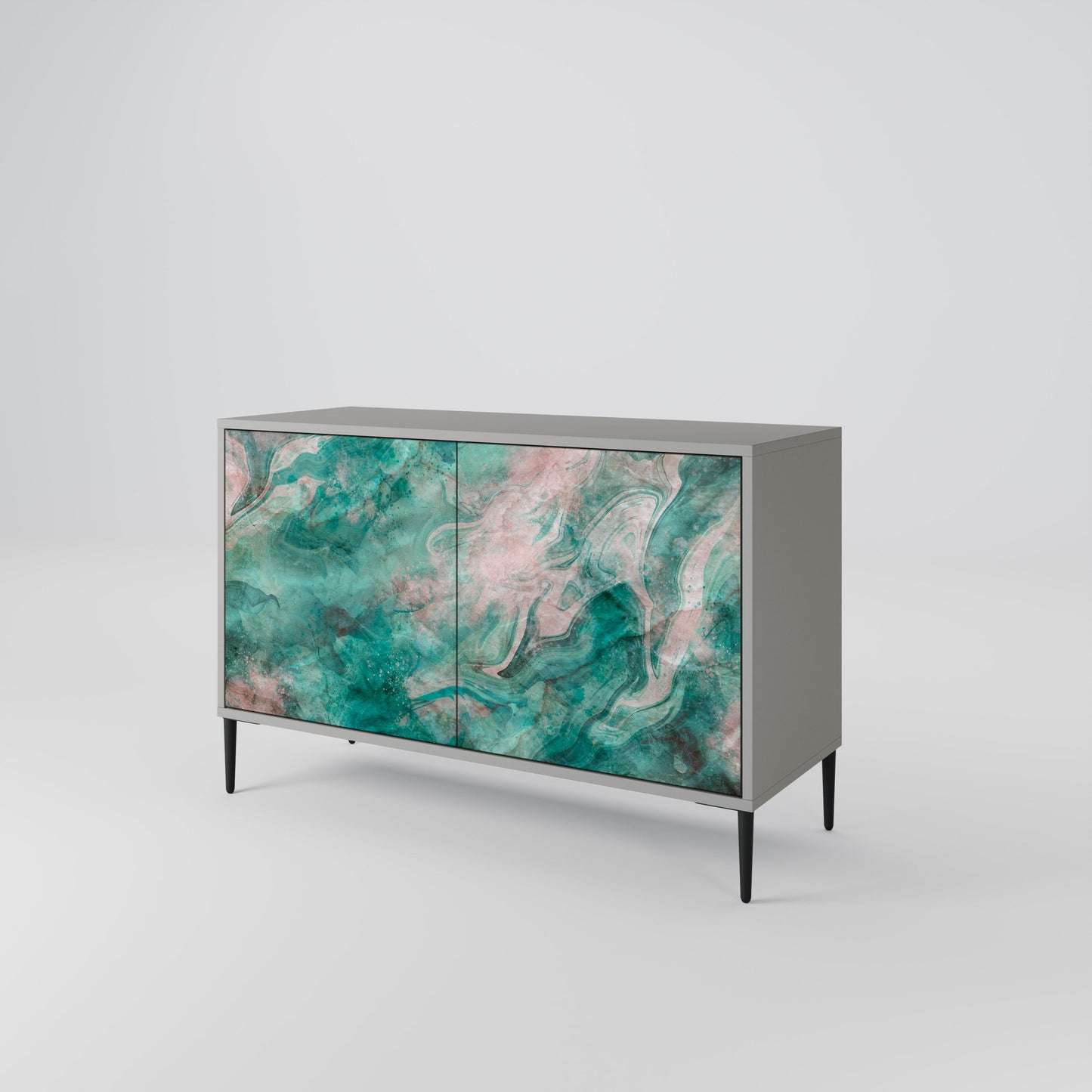 ABSTRACT ALCHEMY 2-Door Sideboard in Grey Finish