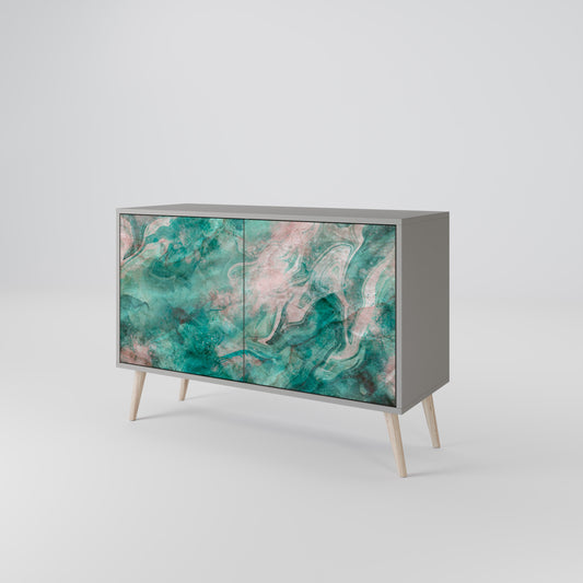 ABSTRACT ALCHEMY 2-Door Sideboard in Grey Finish