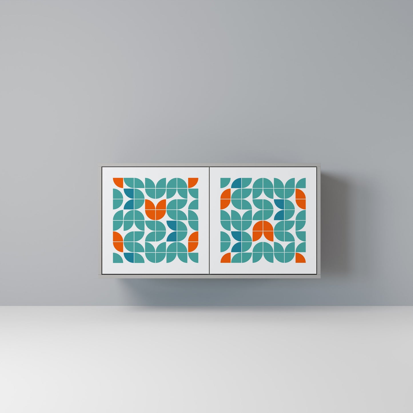 BE THE CHANGE Madia a 2 Ante in Finitura Grigia