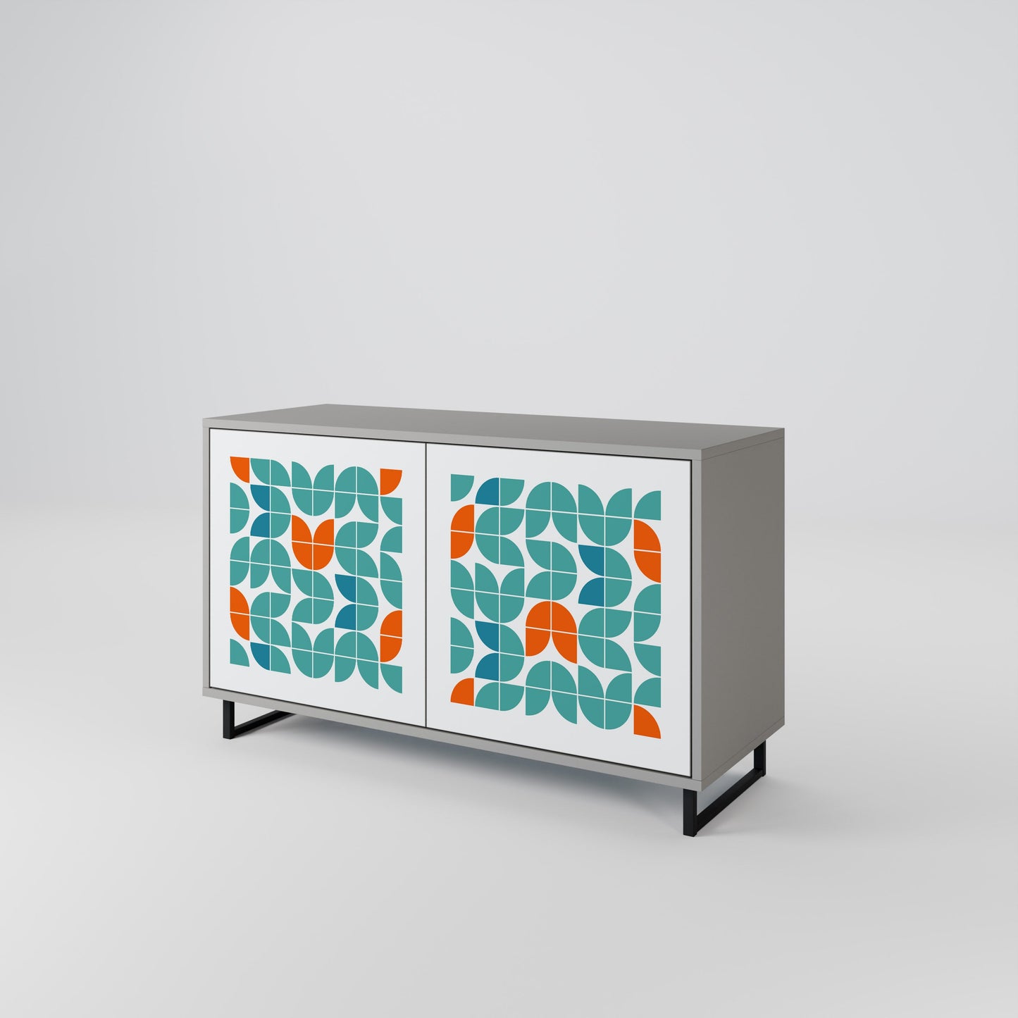 BE THE CHANGE Madia a 2 Ante in Finitura Grigia