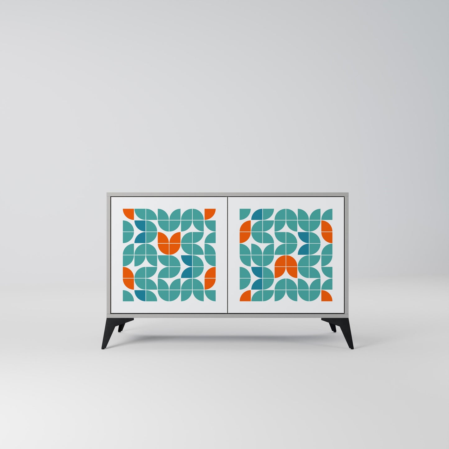 BE THE CHANGE Madia a 2 Ante in Finitura Grigia