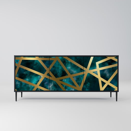 THE LABYRINTH OF GOLD 3-Door Sideboard in Black Finish