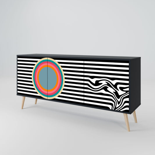 SPECTRA SHOWCASE 3-Door Sideboard in Black Finish