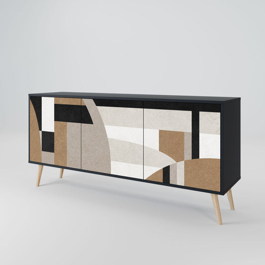 DELICATE MEMENTO 3-Door Sideboard in Black Finish