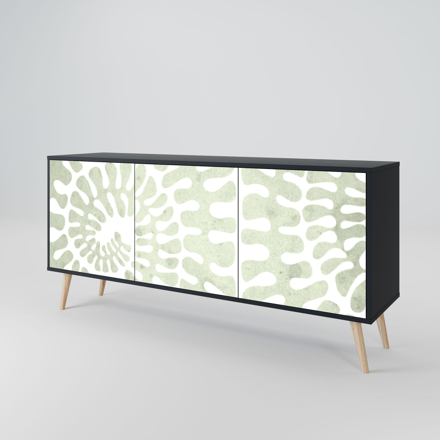HELIX DANCE 3-Door Sideboard in Black Finish