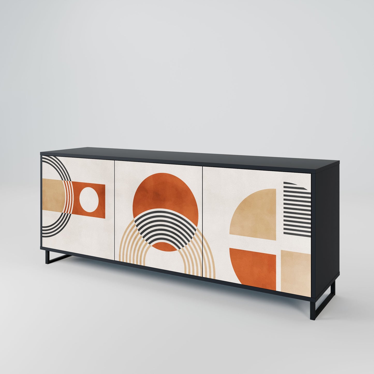 SPACE AROUND Madia a 3 Ante in Finitura Nera