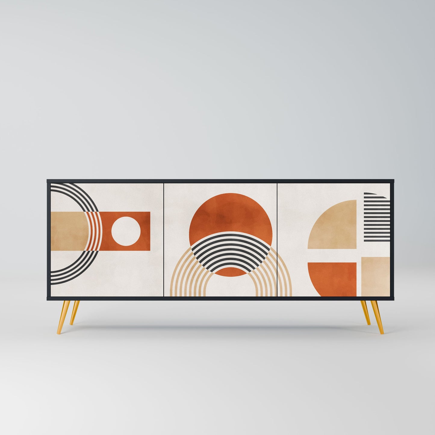 SPACE AROUND Madia a 3 Ante in Finitura Nera