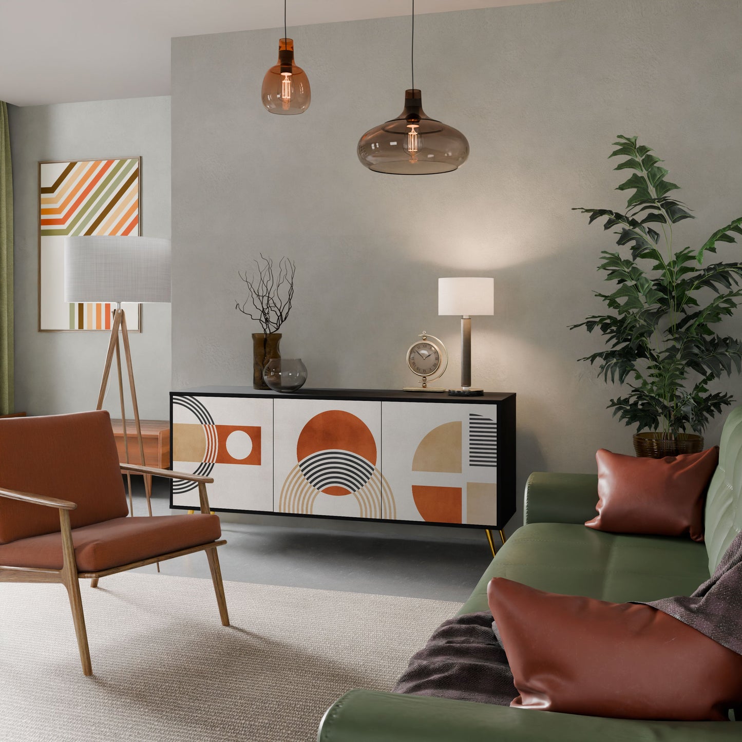 SPACE AROUND Madia a 3 Ante in Finitura Nera